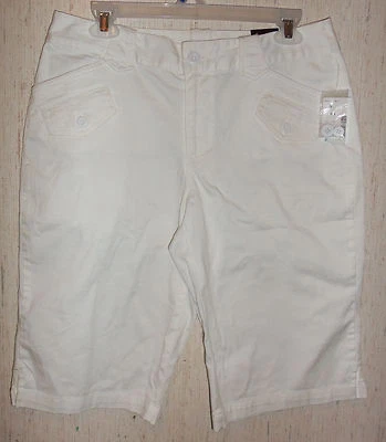 NUEVO CON ETIQUETAS BERMUDAS BLANCAS ELÁSTICAS BUG MODA MUJER TALLA 8 Foto 1 de 3