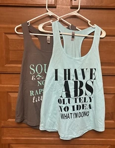 LOT of 2 Graphic Workout Tank Abs Squat Next Level Apparel - Size XL DR1801 - Picture 1 of 9