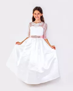 Flower Girl Princess Party Wedding Graduation Formal Holy Communion Dress 8-9Y - Picture 1 of 9