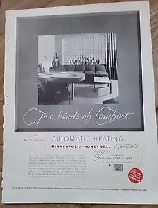 Controles de calefacción Minneapolis-Honeywell 1941. Anuncio Chronotherm Vintage - Imagen 1 de 1