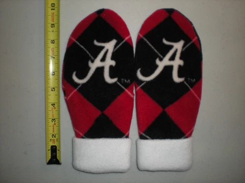 ALABAMA MITTENS CRIMSON TIDE BAMA HANDCRAFTED womens NCAA fleece winter gloves Cover