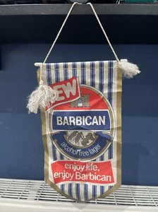 BARBICAN ALCOHOL FREE LAGER PUB DISPLAY PENNANT ADVERTISEMENT VINTAGE ORIGINAL - Picture 1 of 6