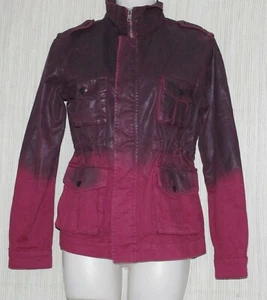 True Religion Red Coated Wax Cotton Jeans Women Moto Jacket Size:S/P - Picture 1 of 3