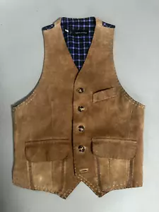 COOL/RARE! Dsquared2 Vintage Slim-Fit Sleek Suede Vest, M (50) - Picture 1 of 9