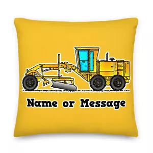 Grader Pillow. Motor Road Grader Cushion. Custom Decor P007 - Picture 1 of 6