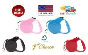 Dog Leash Retractable 16.5ft ~ Pink / Blue / Black / Red ~ Pet Auto Traction - Picture 1 of 11