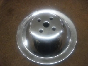 Small Bock Chevrolet Long Water Pump Single Groove Pulley Chrome Used OEM - Imagen 1 de 7