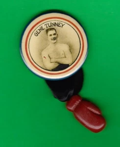 1926 Retro Style Gene TUNNEY Boxing CHAMPION 1-3/4" RP Pin w/ Charm - Picture 1 of 2
