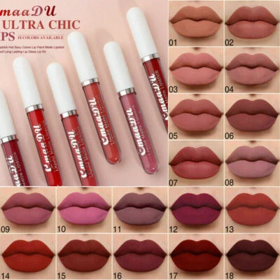 6/3X Flüssiger Lippenstift Für Damen Samtig Matt Langlebig Lipgloss С - Bild 1 von 4