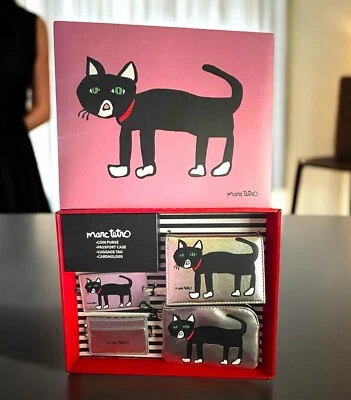 NEW Marc Tetro Cat Travel Set Coin Purse Passport Case Luggage Tag Free Ship - Image 1 of 4