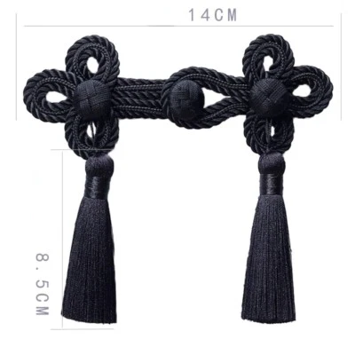 1pcs Large Chinese Frog Fasteners Closure Button Knots Tassel Ethnic Retro Decor - Image 1 of 4