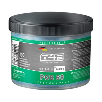UMAREX 100 Stück T4E Powerballs Rubberballs cal68 blau Performence POB 68