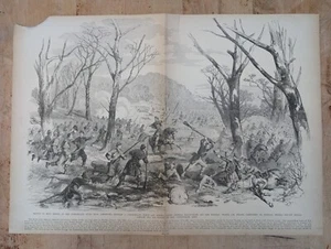 Battle Of Mill Spring Cumberland River Under General Zollicoffer Engraving Page - Picture 1 of 9