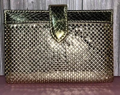 Cubierta de calendario de malla dorada WHITING AND DAVIS de colección o tarjetero/tarjeta raro Foto 1 de 4