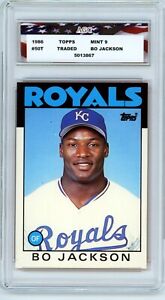 1986 Topps échangée #50T Bo Jackson carte recrue AGC 9 comme neuf Kansas City Royals