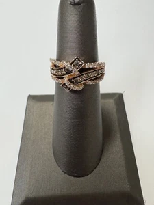 Estate Designer LeVian 14kt RG .60ct Tw Natural Chocolate Diamond Ring Sz5.5 - Picture 1 of 10