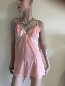 Sexy Gilligan & O’Malley Babydoll Fancy Lace Peach Lingerie L - Picture 1 of 5