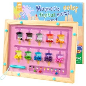 Montessori Toy For Toddlers Wooden Puzzle Magnet Board Counting & Color Sorting - Picture 1 of 7