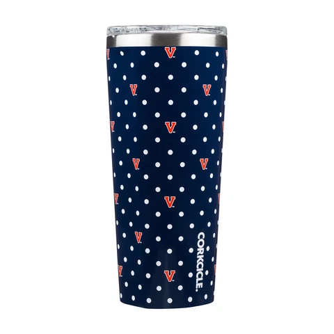 Corkcicle NCAA Virginia Cavaliers Travel Mug, Polka Dot Cover