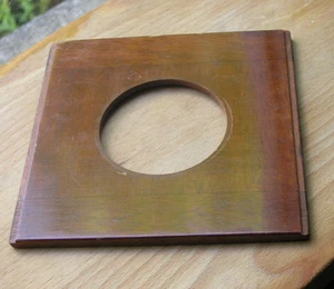 vintage wooden lens board 5.5" 139mm square used copal compur 3 6.3mm thick - Picture 1 of 4