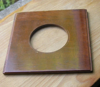vintage  wooden  lens board 5.5"  139mm square  used copal compur 3 6.3mm thick - Image 1 of 4