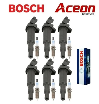 Set of 6 Ignition Coils and 6 Bosch Spark Plugs for BMW E88 E82 F10 F07 F01 F02 - Image 1 of 3