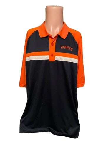 Vintage San Francisco Giants Majestic Polo Shirt Size 2XL Mens 100% Polyester Cover