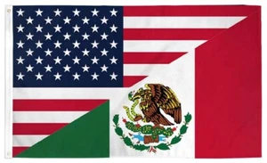 3 x 5 Fuß USA Mexiko Combo Flagge halbe und halbe Gartenflagge - Bild 1 von 1
