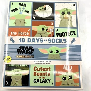 Star Wars Mandalorian Baby Yoda 10 Days Socks Advent Calendar Toddler Kids 3T-5T - Picture 1 of 6