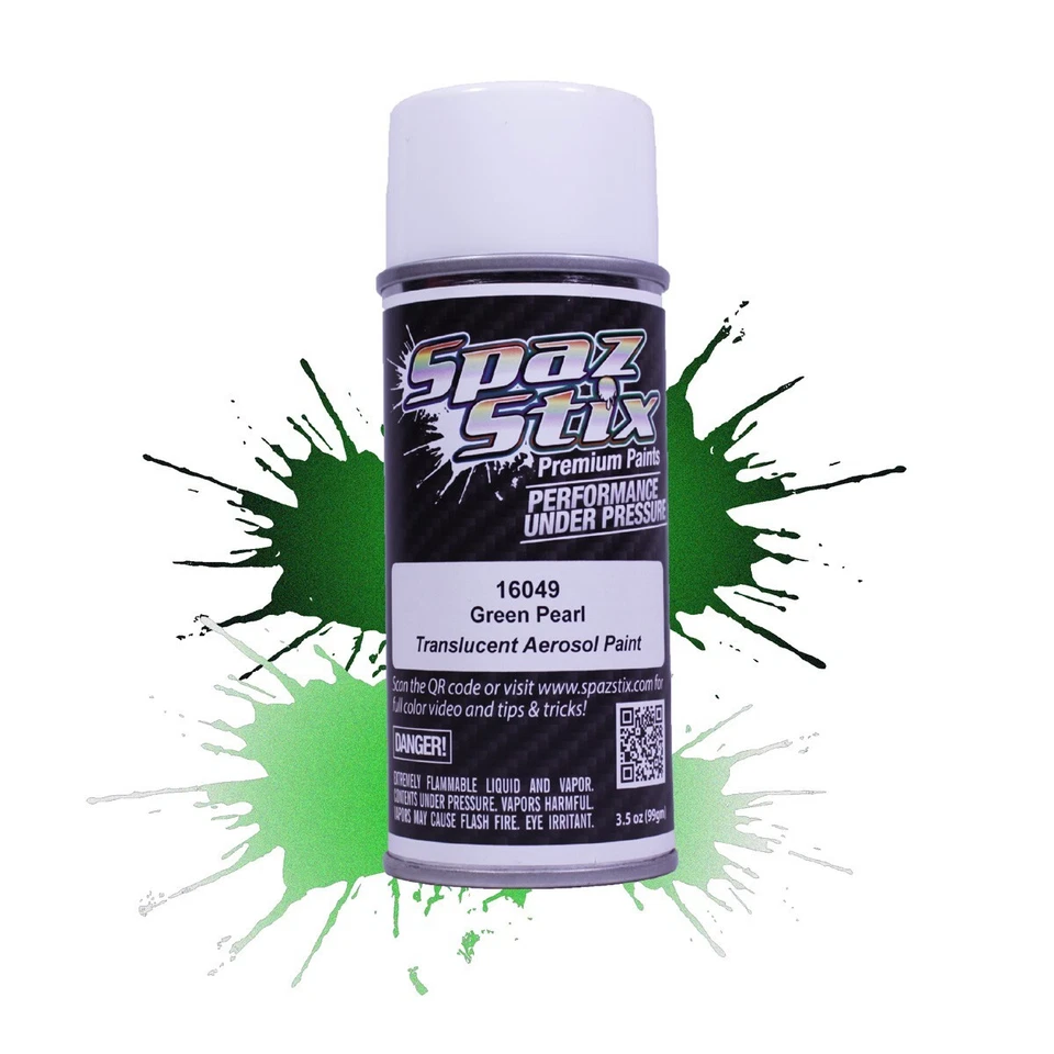 Spaz Stix Green Pearl Aerosol Paint 3.5oz Can Szx16049