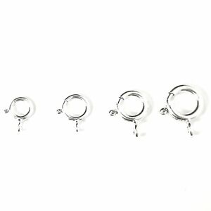 Sterling Silver Bolt Ring Solid Open Jewellery Clasp Spring Ring 5mm 6mm 7mm 8mm