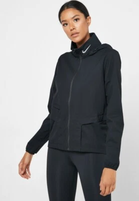 Women's Nike Shield Hooded Running Jacket Sz XS Black Reflective CQ4864 010 - Image 1 of 4
