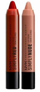 Kaufen Sie 2 und erhalten Sie 1 gratis (fügen Sie 3 in den Warenkorb) NYX Simply Lippencreme Nude/Rot VERSIEGELT - Bild 1 von 7