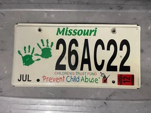 MISSOURI NUMMERNSCHILD VERHINDERN KINDESMISSBRAUCH 26AC22 AC JULI 2012 - Bild 1 von 1