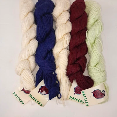 Lote Mixto 5 Hanks Clásico Elite Hilo Paisley Lana Viscosa Rayón Mezcla Foto 1 de 4