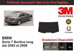 pellicola oscurante vetri bmw serie 7 berlina long dal 2002 al 2008 kit lunotto - Imagen 1 de 1