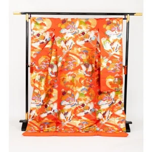 Japanese Kimono Uchikake Luxurious Wedding Red Cranes japan - Picture 1 of 3