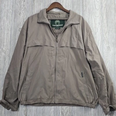 Chaqueta impermeable para hombre XL beige cortavientos cremallera completa malla ventilada bombardero Foto 1 de 4