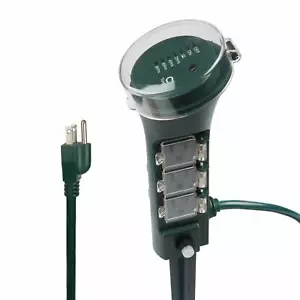 BN-LINK Outdoor Yard Photocell Countdown Timer Auto on off 6 Grounded Outlets - Picture 1 of 7