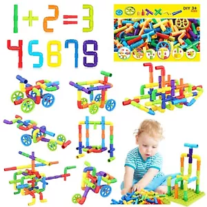 STEM Toy Pipe Tube Building Set for Kids, 175 Pcs Tube Locks Construction Bui... - Picture 1 of 7