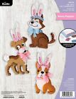 Bucilla Felt Ornaments Applique Kit Set Of 3-bunny Puppies 89679e
