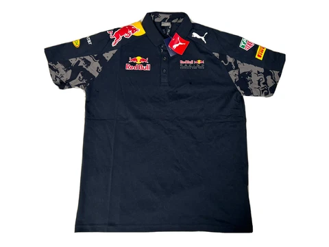 Puma Formula 1 Red Bull Racing Team Navy Polo Shirt NWT Size L *HAS STAINS* Cover