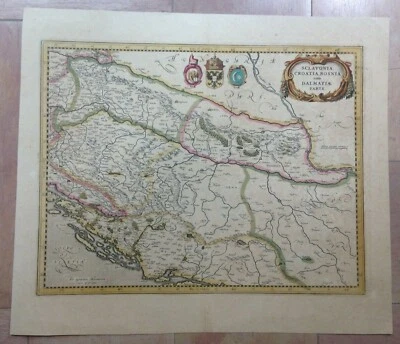 BALKANS 1639 GERARD MERCATOR/JODOCUS HONDIUS LARGE ANTIQUE ENGRAVED MAP  - Image 1 of 4