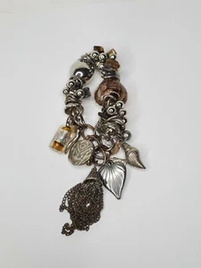Pulsera elástica con cuentas pesadas cristal plástico metal moda disfraz - Imagen 1 de 6