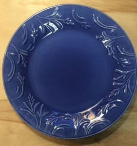 Libbey Blau Blume Floral geprägt 10 1/2" Essteller KitchenGnu - Bild 1 von 12