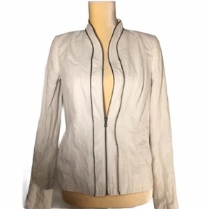 T. Tahari Designer Moto Jacke mit Reißverschlüssen an den Ärmeln Neu Größe 2 - Bild 1 von 11