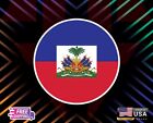 HAITI PROUD FLAG ROUND STICKERVINYL DECAL,  WALL , WINDOW , CAR LAPTOP FREE GIFT