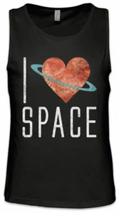 I Love Space Men Tank Top Astronaut Planets Cosmos Fun Geek Nerd Astronomer - Picture 1 of 1