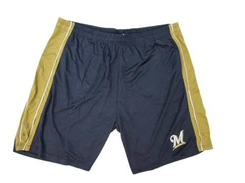 New Milwaukee Brewers Mens Sizes 3XL-4XL-Tall Majestic Navy Shorts Cover