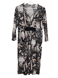 Virtu Animal Print Casual Dress Womens Size XS Long Sleeve - Picture 1 of 10